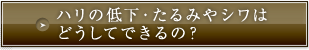 ハリの低下・たるみやシワはどうしてできるの？